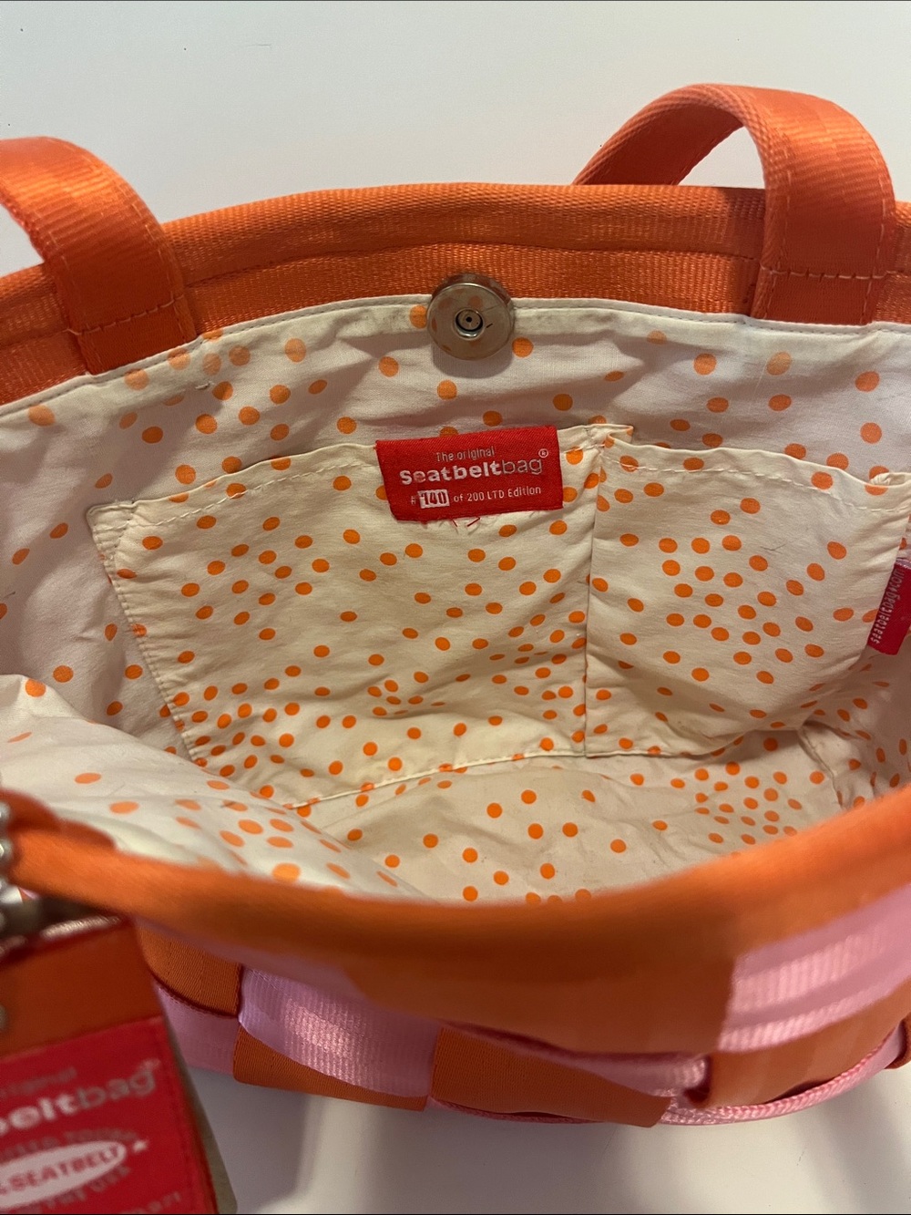 Harveys The Original Seatbelt Bag Orange Sherbet Woven Bag Ltd Edition - Picture 6 of 13